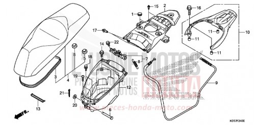 SIEGE/COMPARTIMENT A BAGAGES SH125DD de 2013